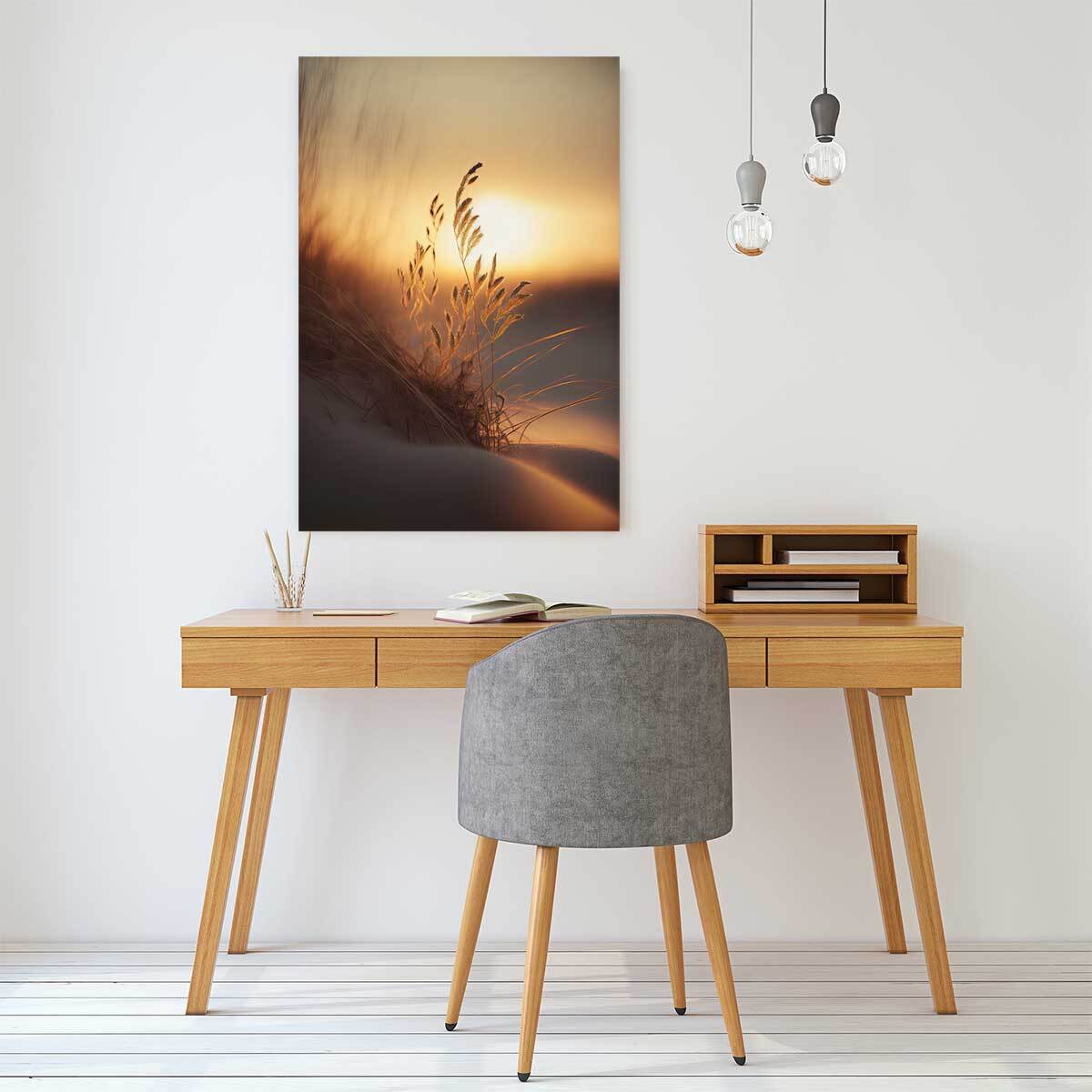 Tableau mer et plage soleil du soir à la plage  Tableau plexiglas