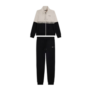 Tuta con zip e collo alto decorata da inserti animalier