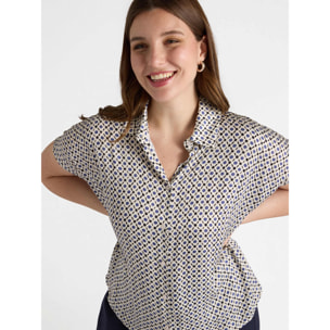 Fiorella Rubino - Camisa raso micro lunares - Beige