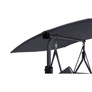 Balancelle de jardin grise textilène 170cm