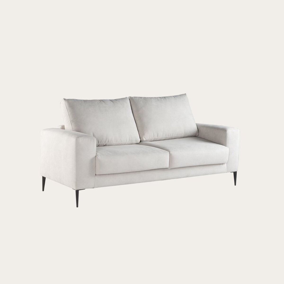 Canapé Jagger -textile, mousse pu, bois et panneau de particules-couleur beige 212 x 105 x 90 cm