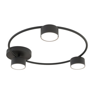 Lampada a sospensione Lucio in acciaio nero opaco