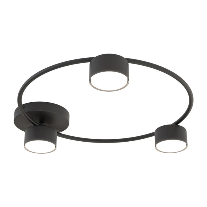 Lampada a sospensione Lucio in acciaio nero opaco
