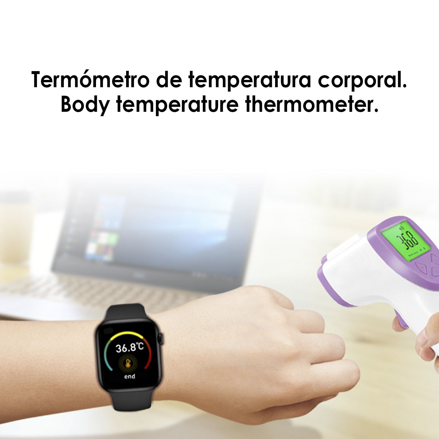 Smartwatch X8 Max con marcador y llamadas Bluetooth, termómetro corporal, monitor cardiaco y de tensión.