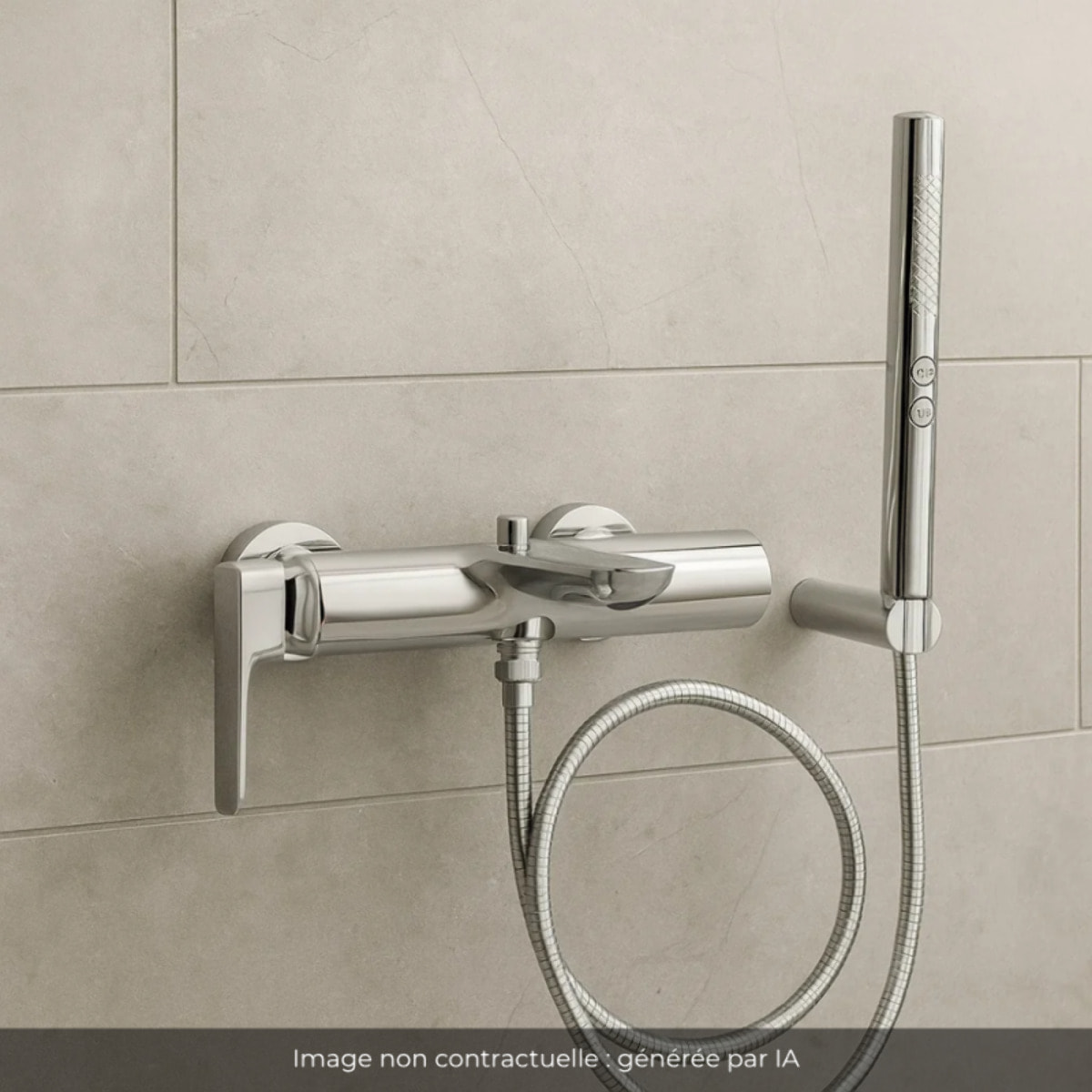 Pack mitigeur bain douche Aléo+ + douchette Shift+ ronde + flexible à écrou 175 cm