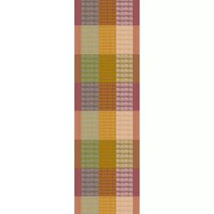 Chemin de table pur coton motif jacquard vert orange Mille halos prunus