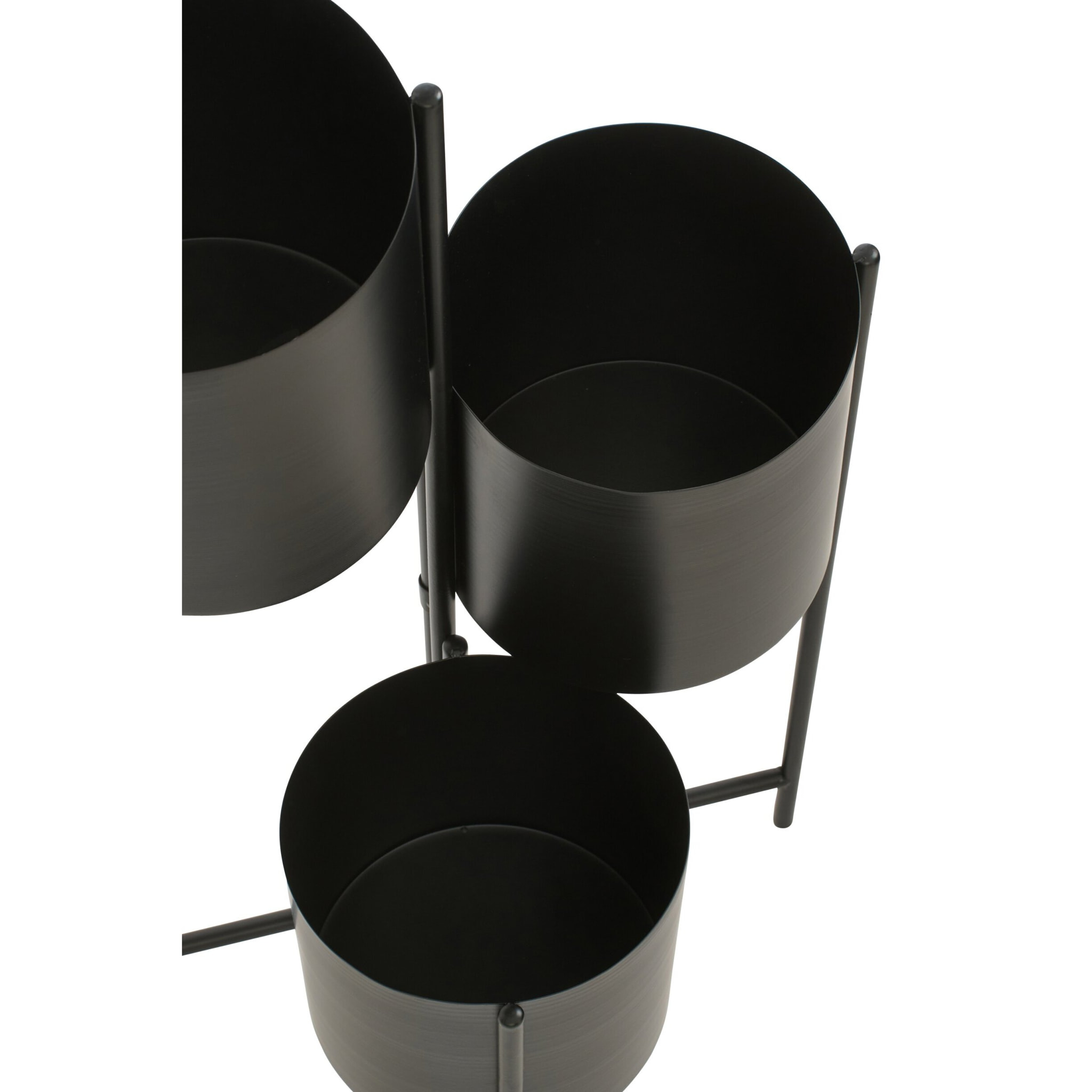 J-Line Cache-pot 3 Pots - métal - noir