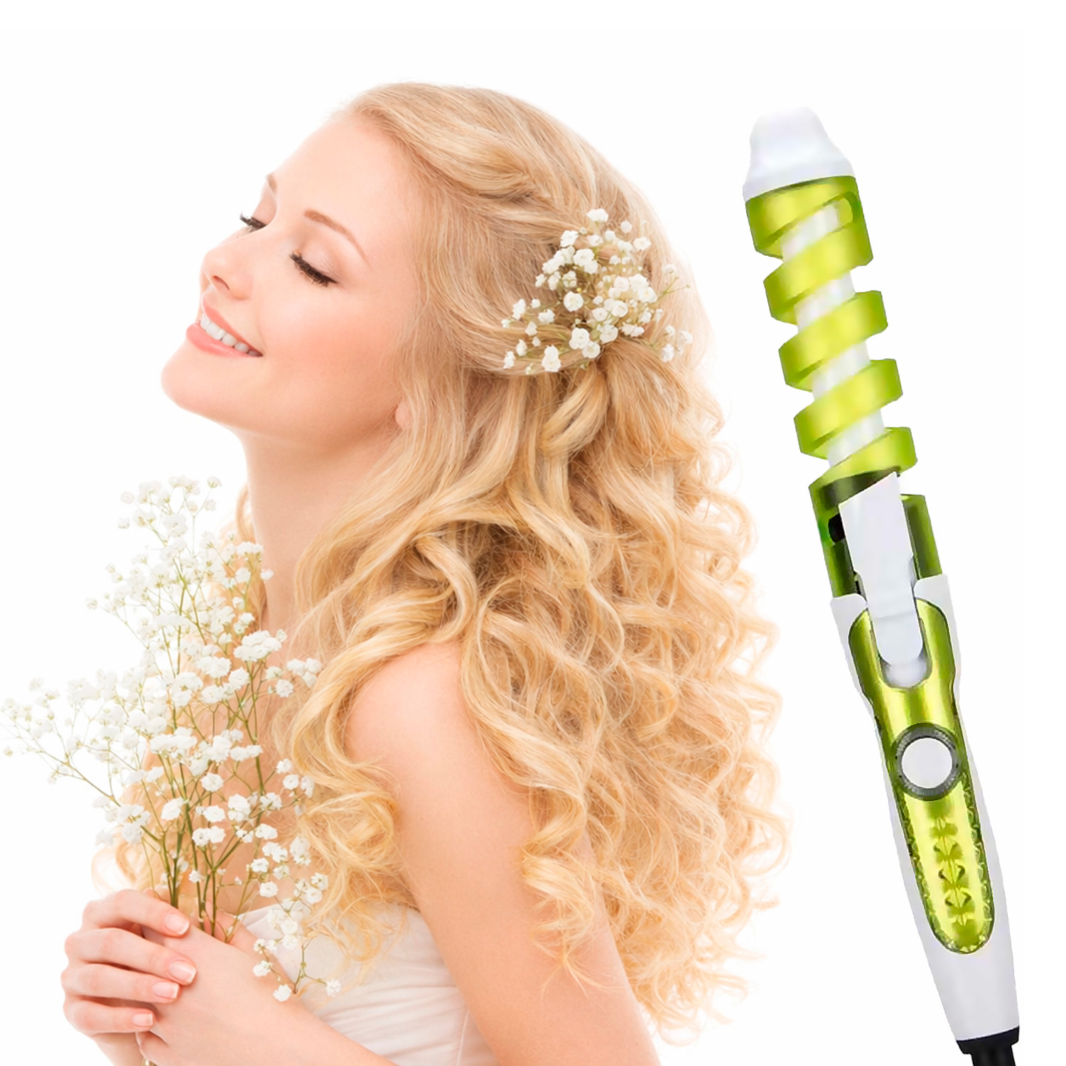 Rizador de pelo QL-118 con tubo de 19mm y 35W. Temperatura de 200°C.