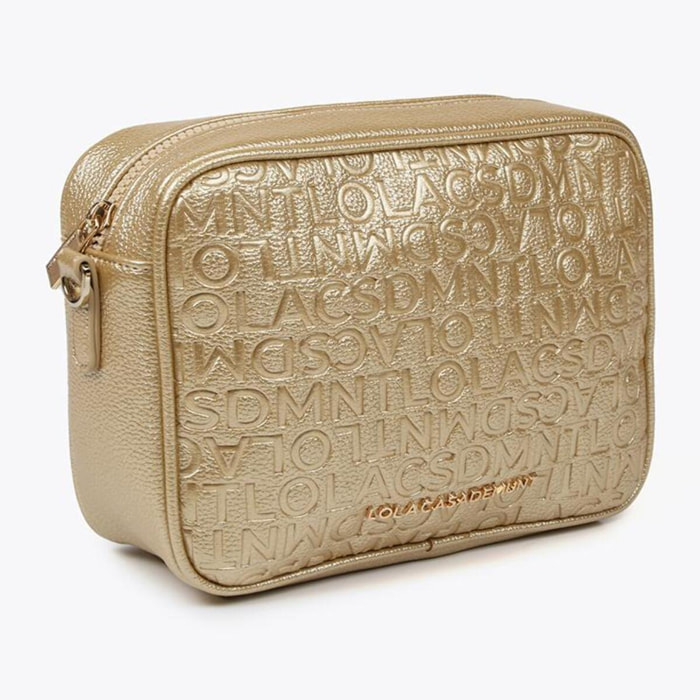 Borsa a tracolla monogrammi metallizzata