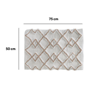 Tapis 50x75 cm Gris et blanc