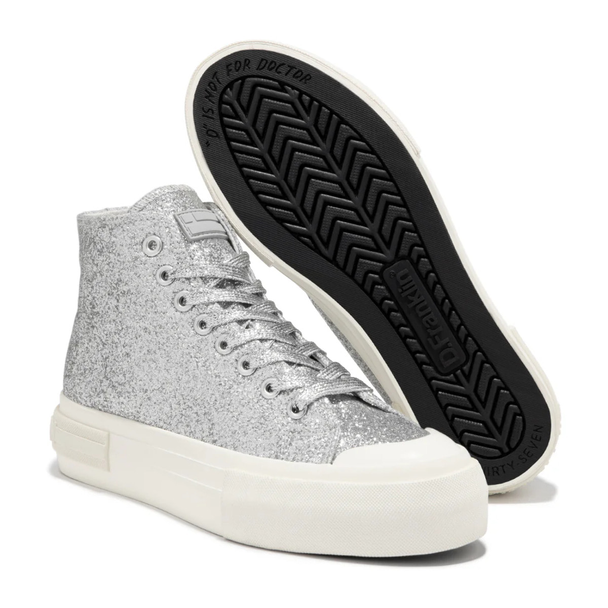 Zapatillas Altas Mujer One Way High Glitter Plata D.Franklin