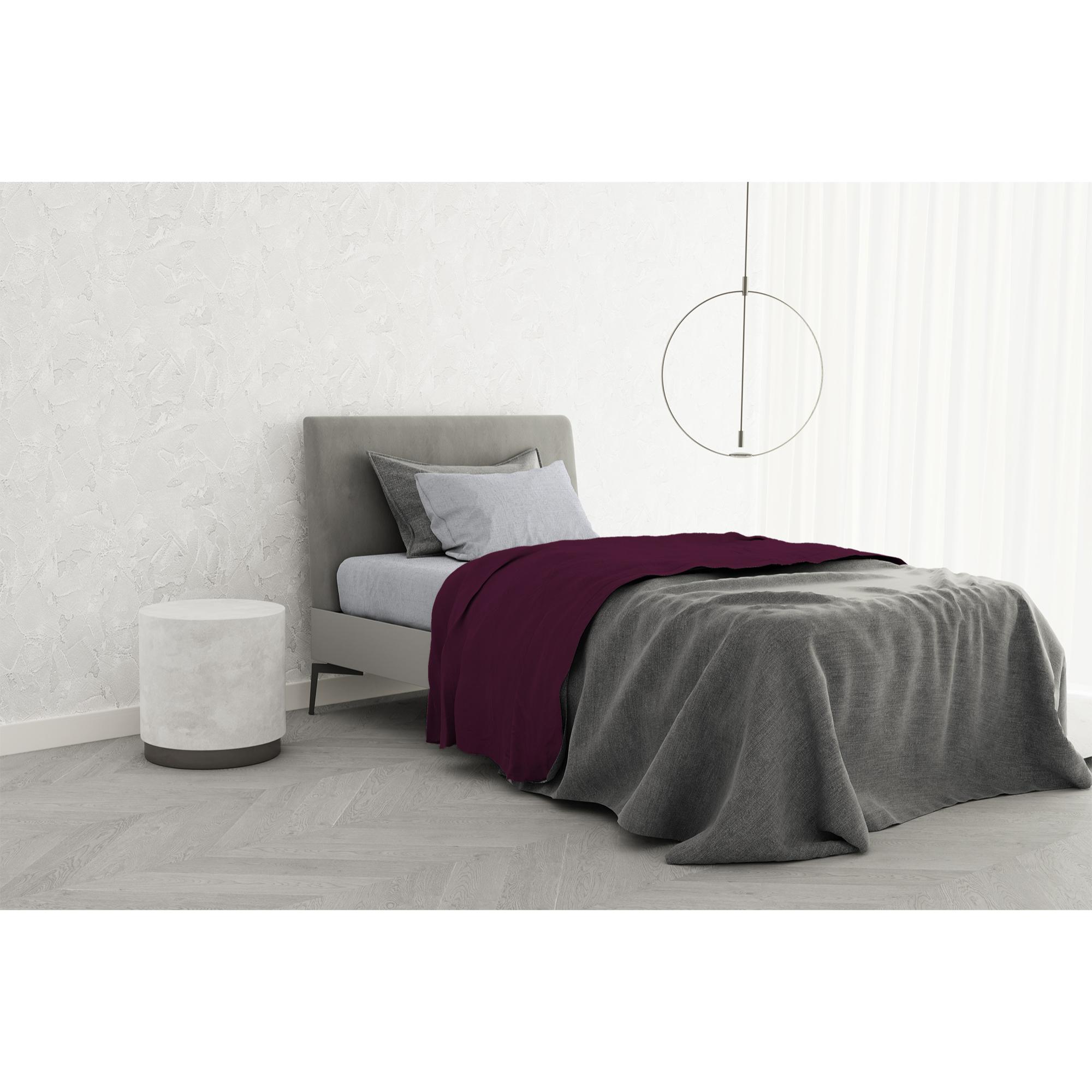 COMPLETO LETTO TRENDY CHIC MADE IN ITALY COTONE- PRUGNA SINGOLO