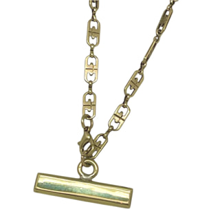 Collar Barra cadena latón dorado chapado