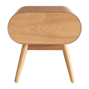 Table de chevet avec tiroir vintage bois clair (lot de 2) BJORG