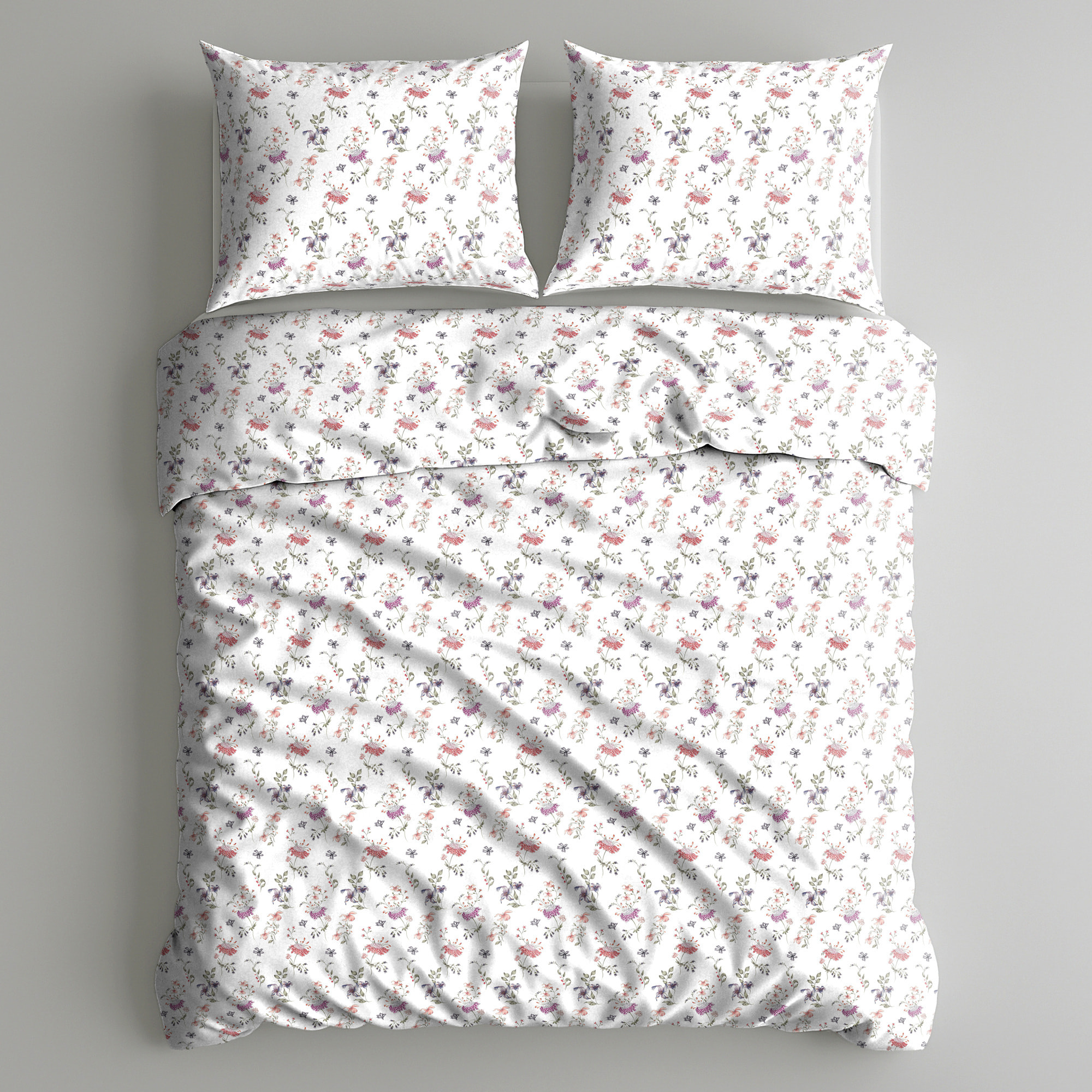 UNO CASA DESIGN Parure Copripiumino Dec.Faldo_Matrimoniale_Bianco