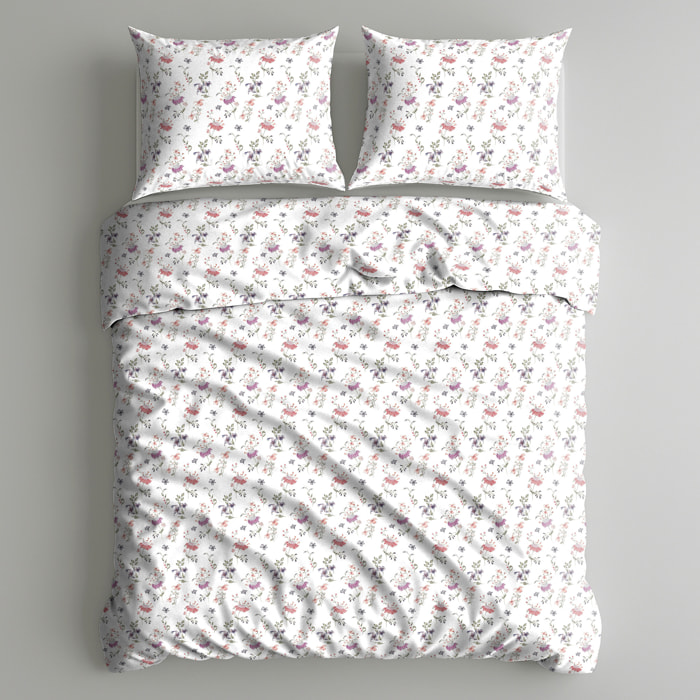 UNO CASA DESIGN Parure Copripiumino Dec.Faldo_Matrimoniale_Bianco