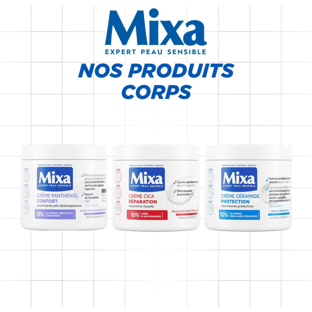 Lot de 6 - Mixa Cica-Crème Réparatrice Zones Fragilisées 50ml