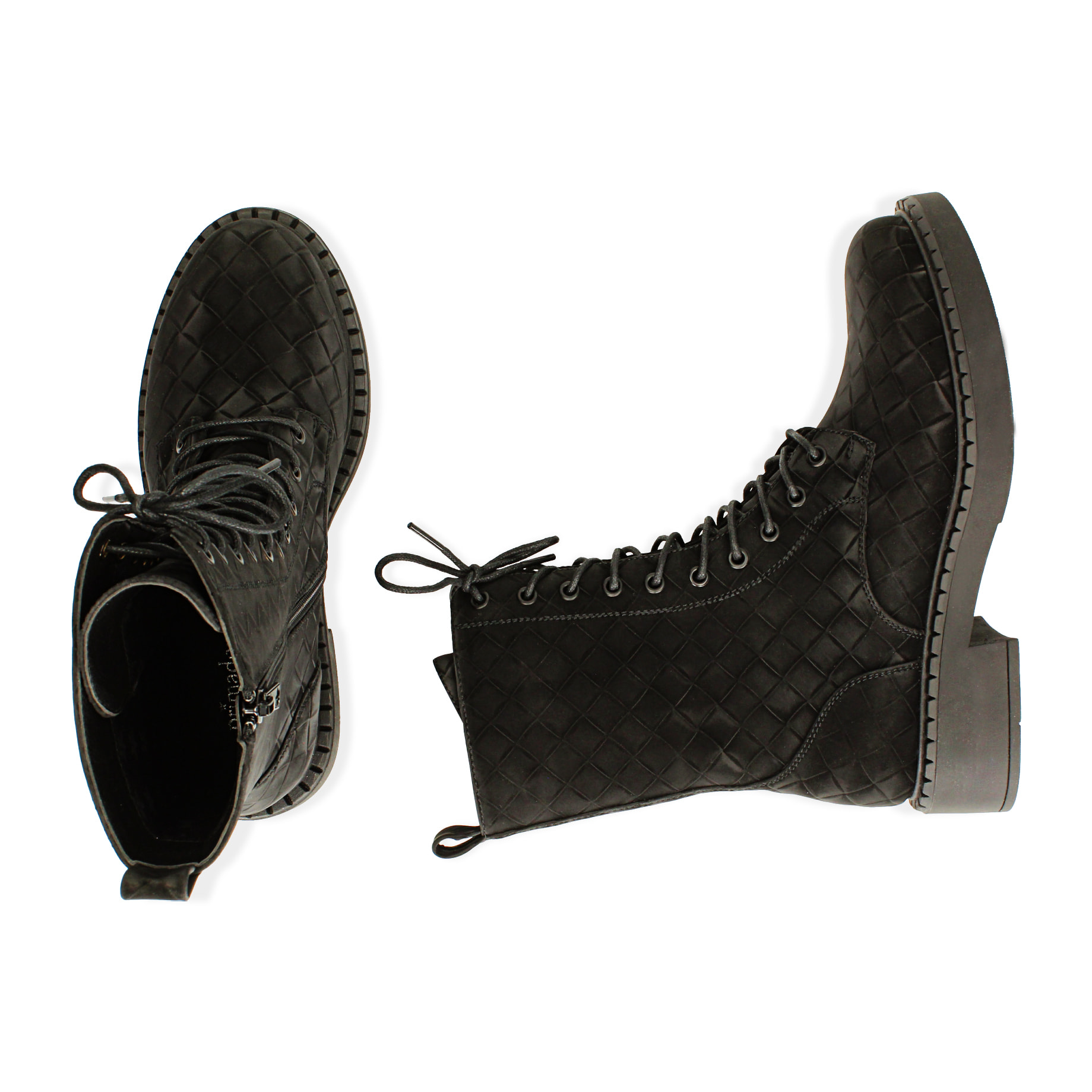 Botas militares de microfibra nubuck negro