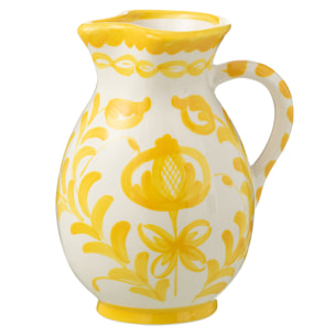 J-Line cruche Granada - céramique - blanc/jaune - medium