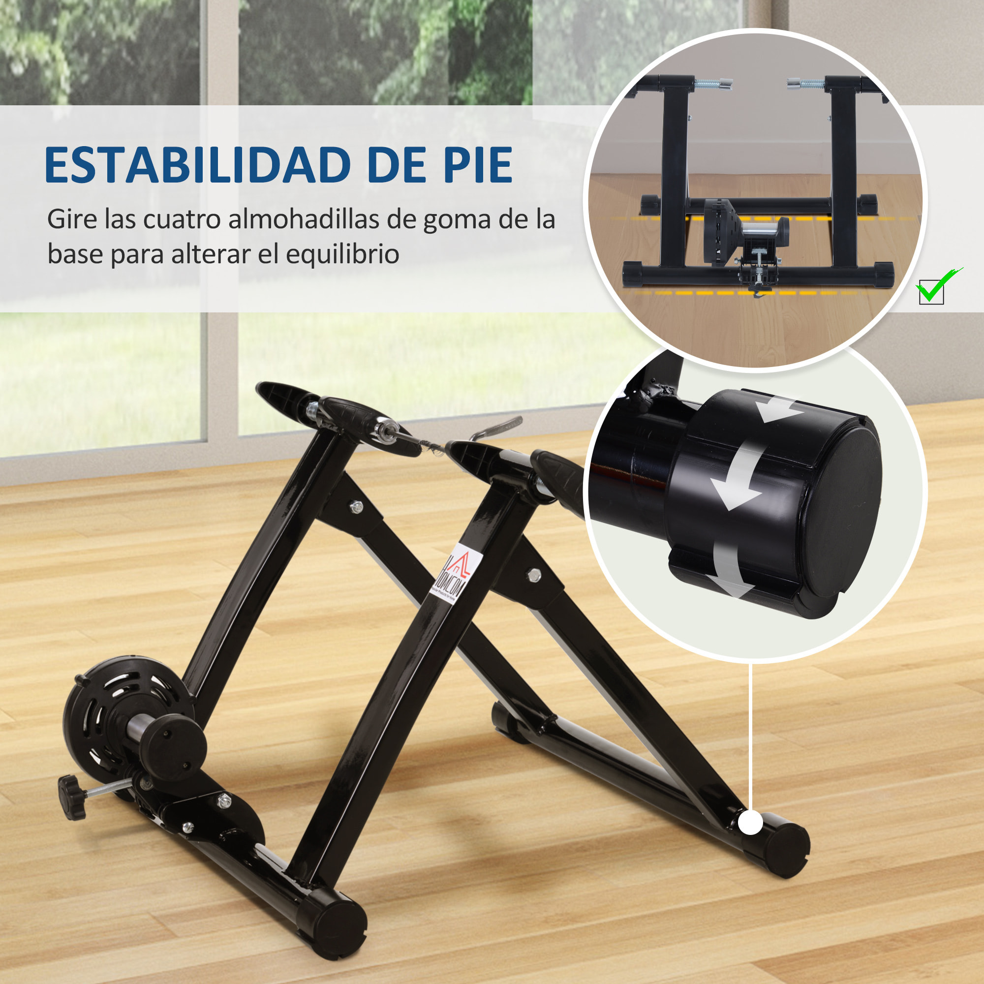 Rodillo Entrenamiento Bicicleta Acero 54,5x47,2x39,1cm Negro