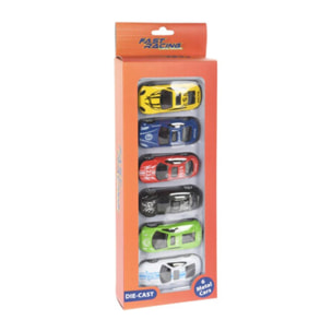 Well home set de 6 coches de juguetes 10cm en variedad de colores