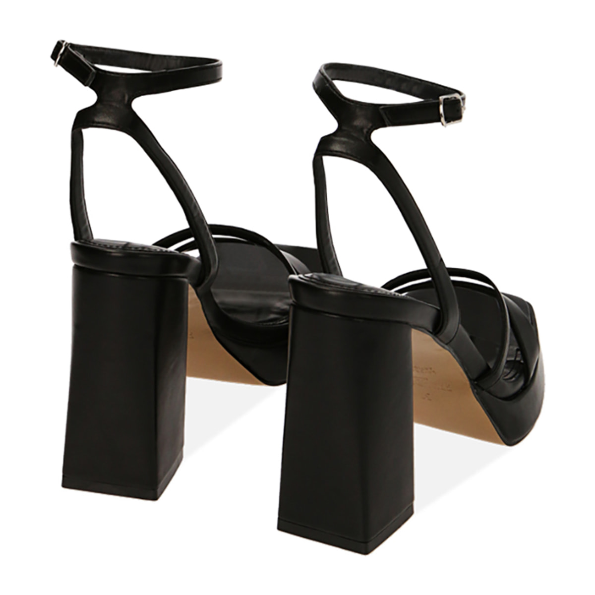 Sandalias negras, tacón de 10 cm