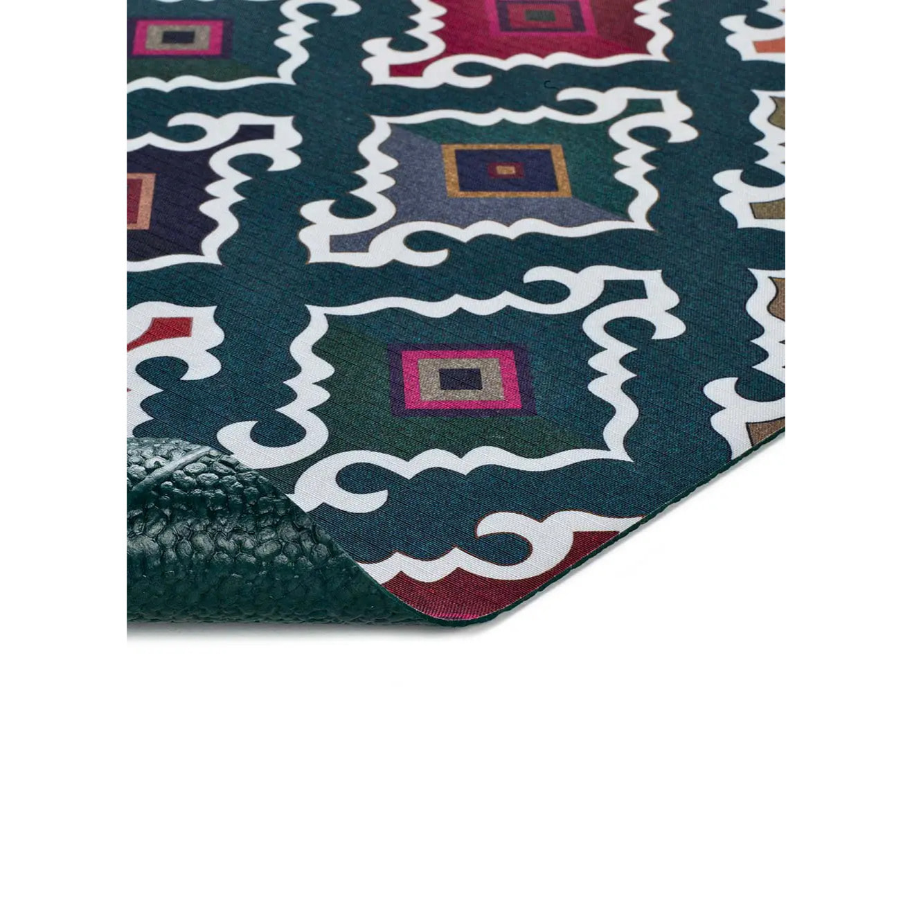 RICCI Alfombra vinílica de cocina dibujos étnicos en verde, varias medidas disponibles.