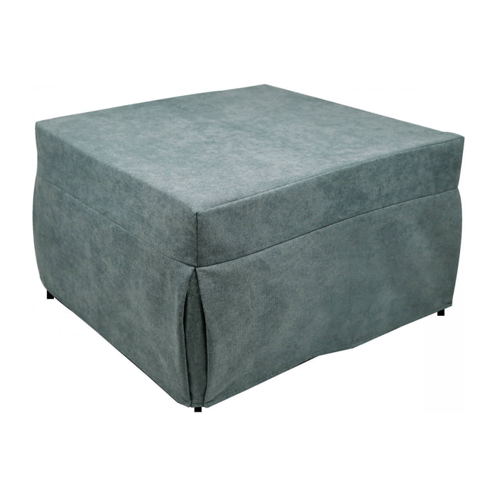 Pouf Arno, Poltrona multiuso, Poltroncina sacco, Pouf poggiapiedi, Made in Italy, 78x78 h45 cm, Azzurro