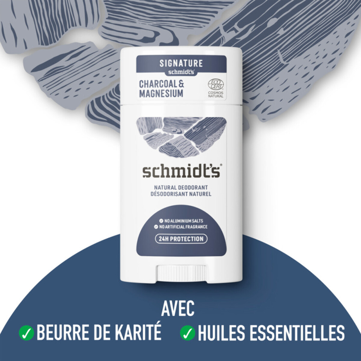 Pack de 3 - Schmidt's Déodorant Stick Vegan Charbon & Magnésium 75g