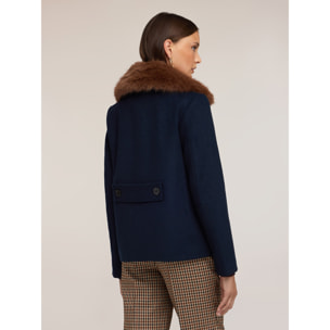 Motivi - Cappotto doppiopetto misto lana - Blu