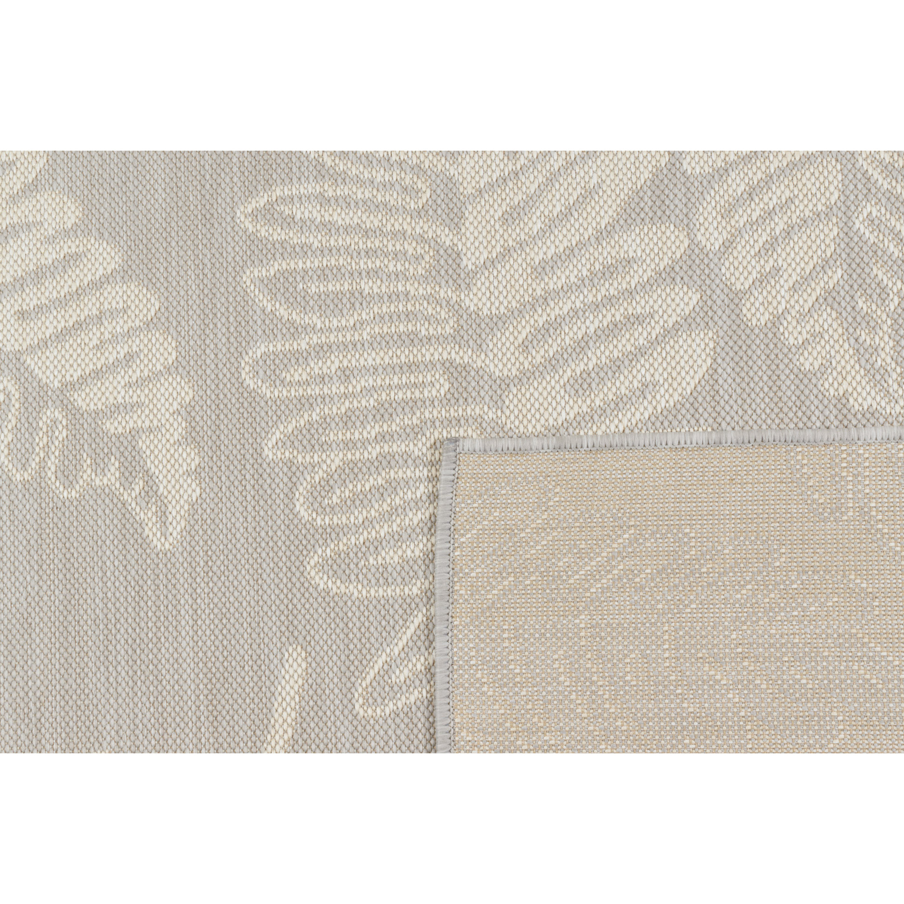 Samba - tapis intérieur extérieur motif feuilles, gris