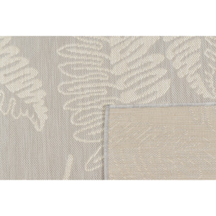 Samba - tapis intérieur extérieur motif feuilles, gris