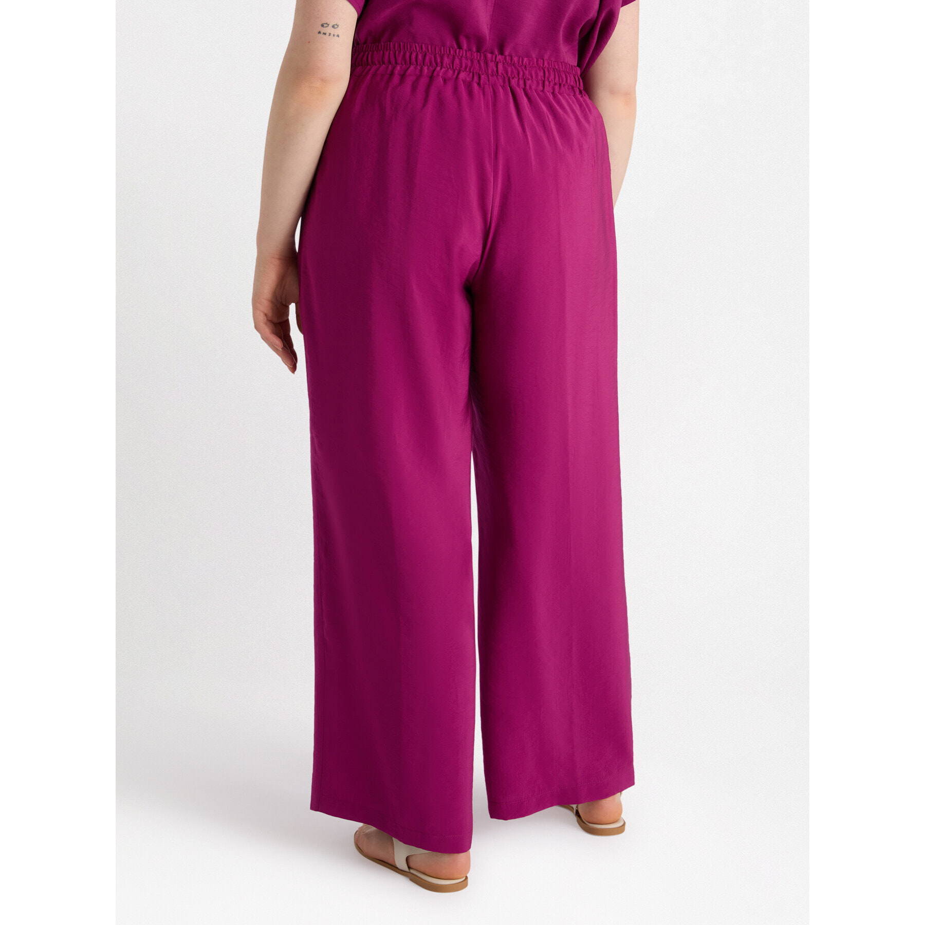Fiorella Rubino - Pantalón raso mate - Fuchsia