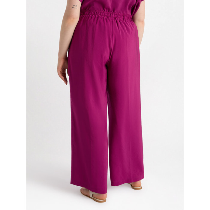 Fiorella Rubino - Pantalón raso mate - Fuchsia
