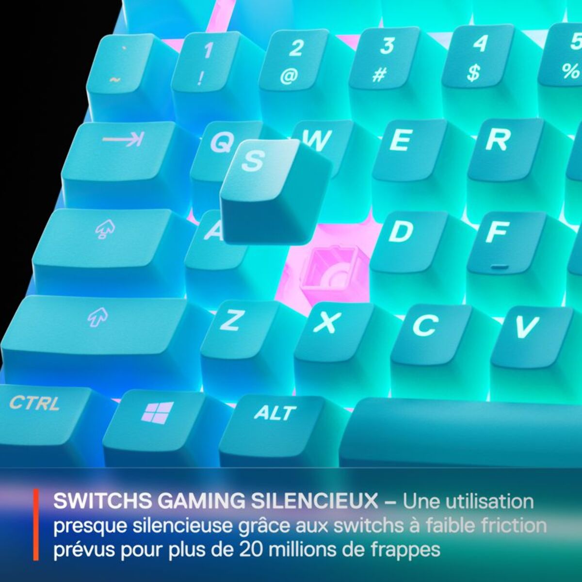 Clavier gamer STEELSERIES Apex 3 TKL Aqua - FR