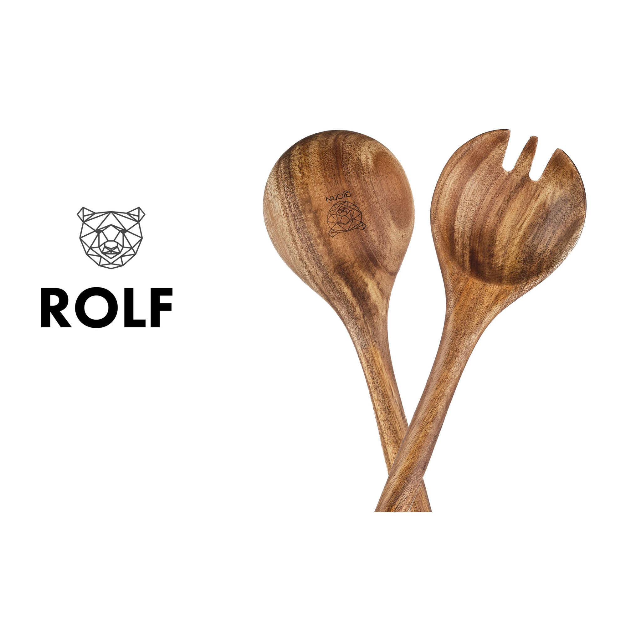 Couverts à salade en bois d'acacia ROLF