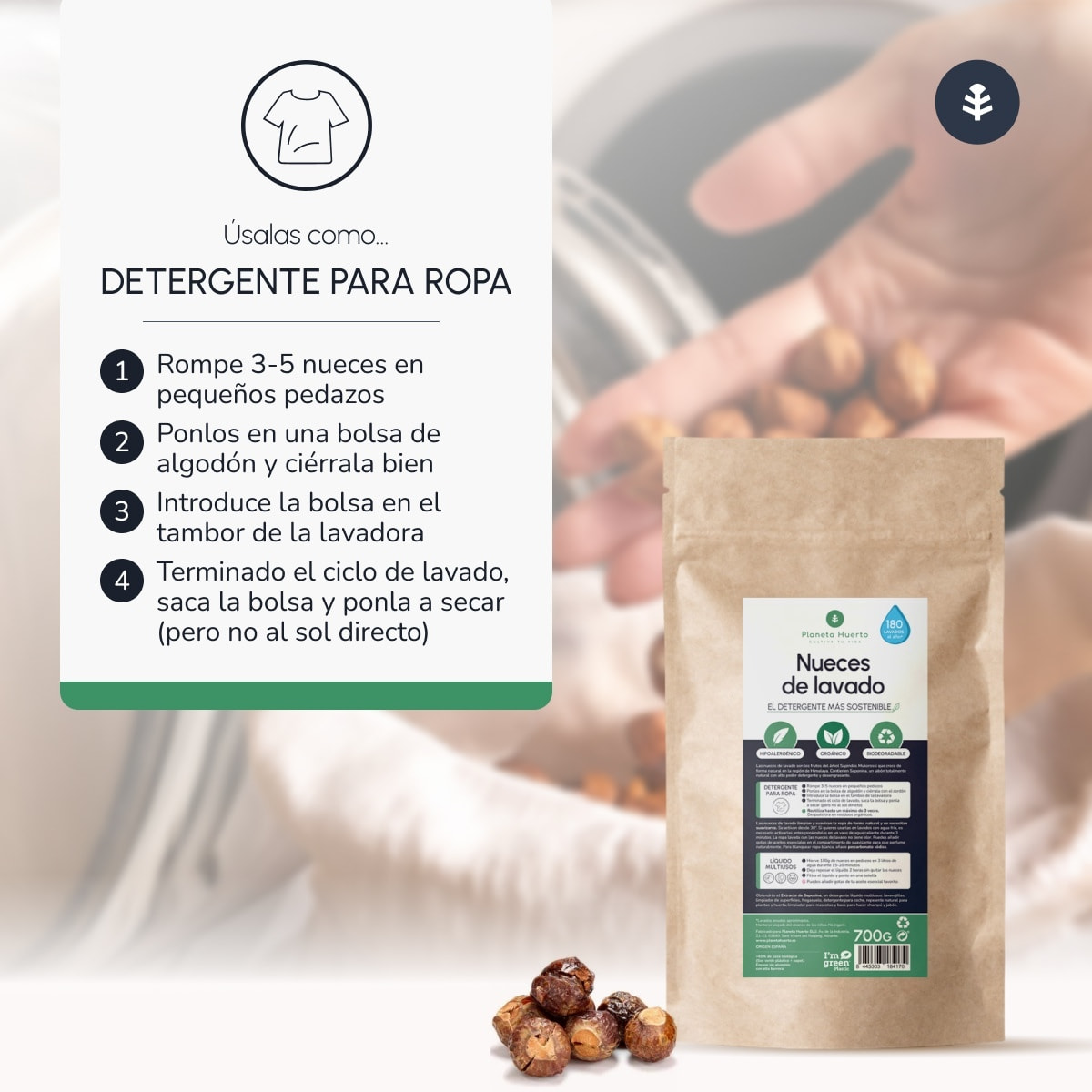 PLANETA HUERTO | Nueces de Lavado naturales y biodegradables - 1 kg