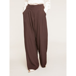 Motivi - Pantalones "palazzo" con pinzas - Marrón