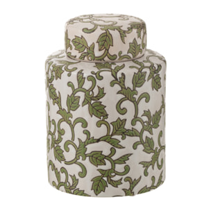 J-Line urne décorative Yezi - porcelaine - vert/blanc - small