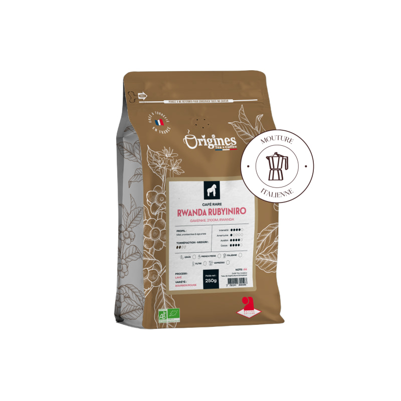 Café rare BIO - Rwanda Rubyiniro - Italienne 250g