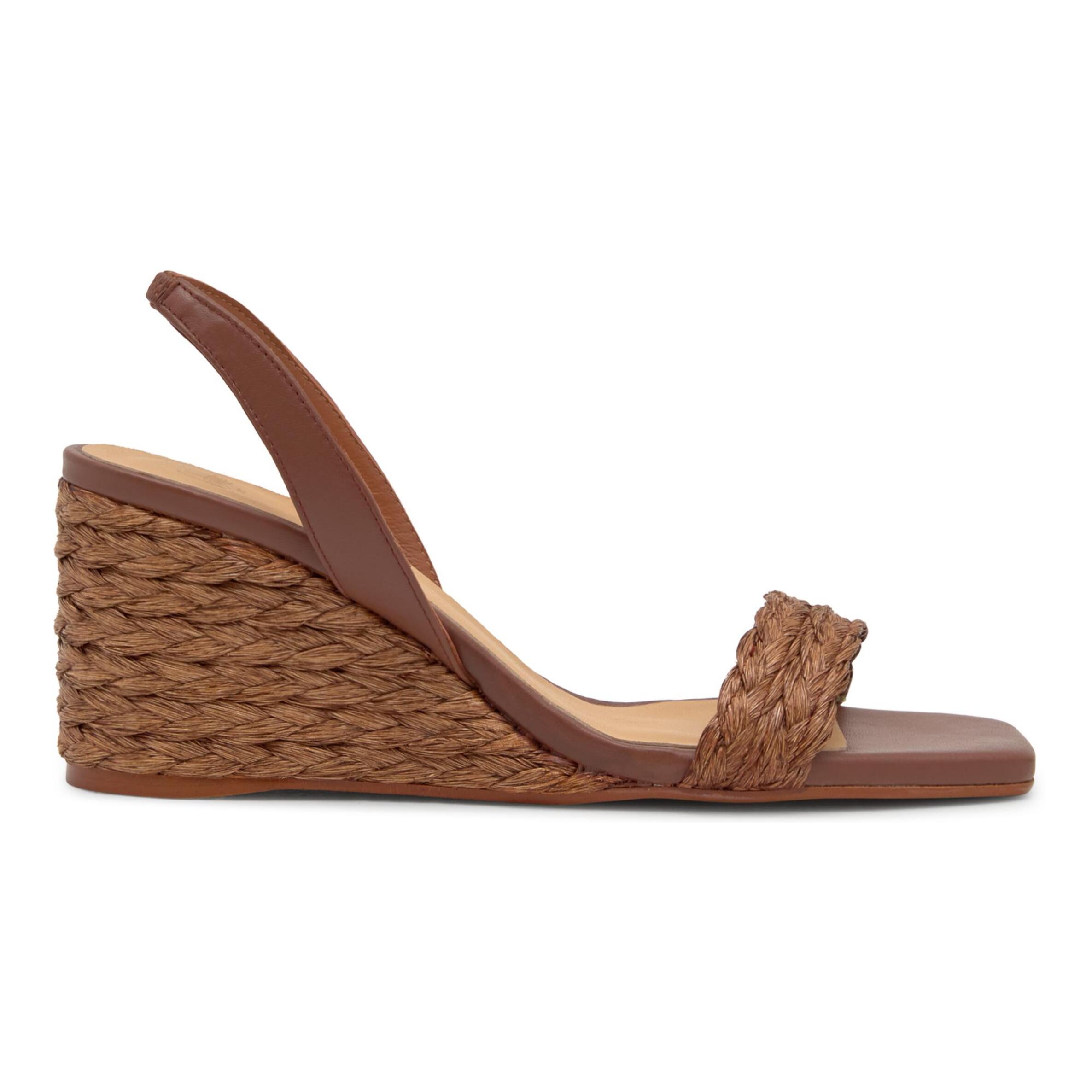 Sandalia destalonada Barby trenzada en rafia natural