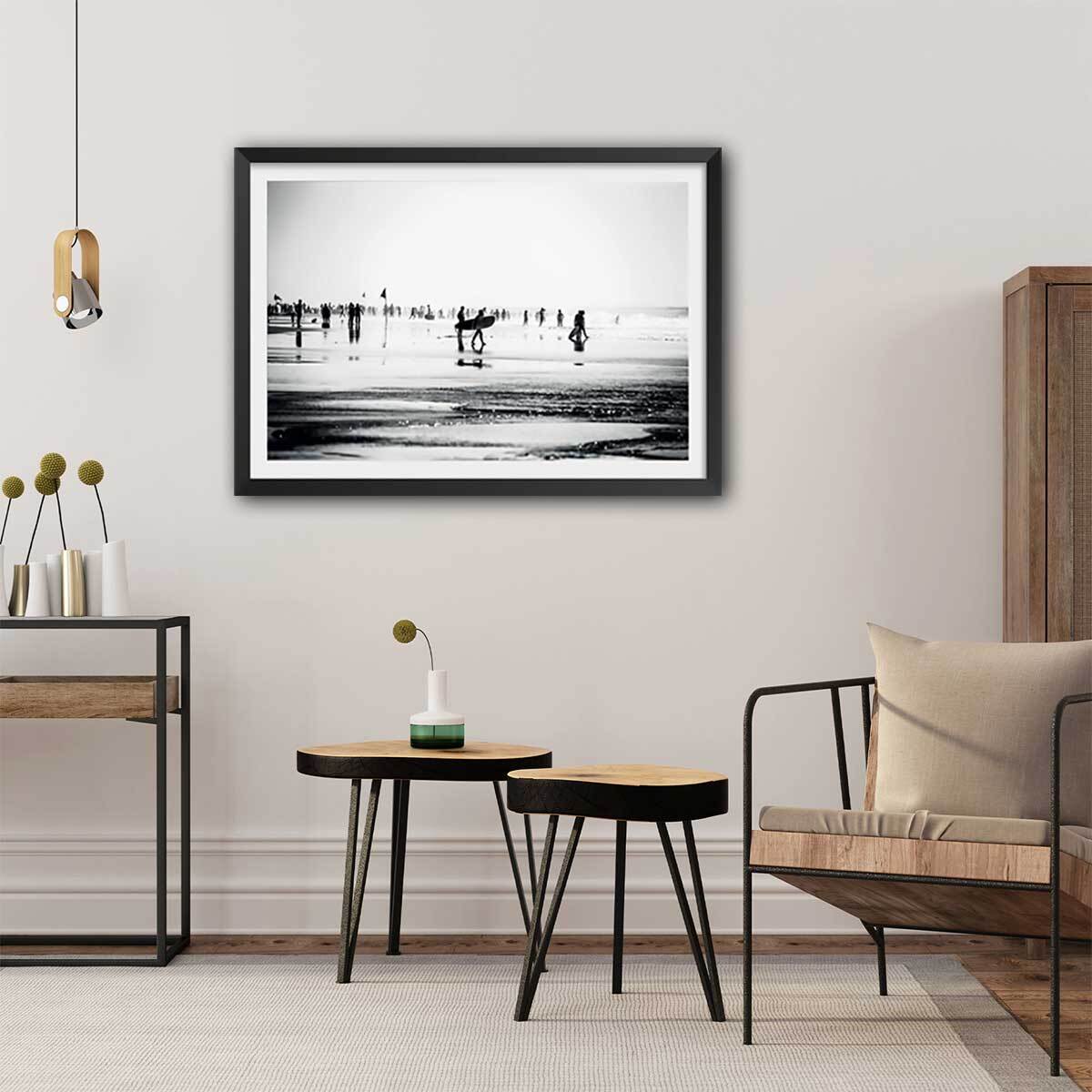 Affiche  summer beach time Affiche + cadre en bois - Noir