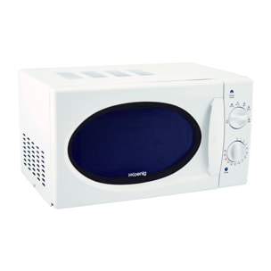 Microondas compacto 20L VIO6 Blanco, Potencia 700W, Plato giratorio 24,5cm, Multifunción 5 niveles de calor y función descongelar, Temporizador hasta 30min, Rápido, Encimera