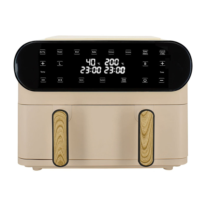 Friteuse sans huile double cuve 11L crème COLORAMA