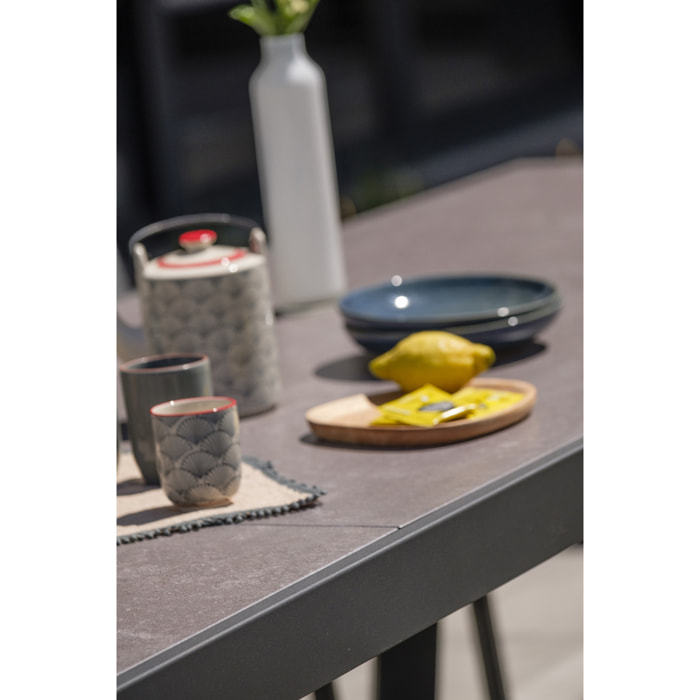 STOCKHOLM - Table de jardin 12 places en aluminium et céramique