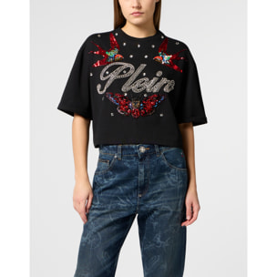 PHILIPP PLEIN Cropped T-Shirt Tattoo Strass