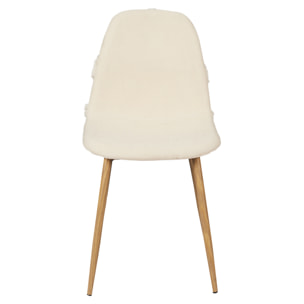 Chaise Faro Pieds Metal Imitation Bois - Lot De 4
