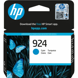 Cartouche d'encre HP Originale 924 Cyan Standard - 6S8T1AE