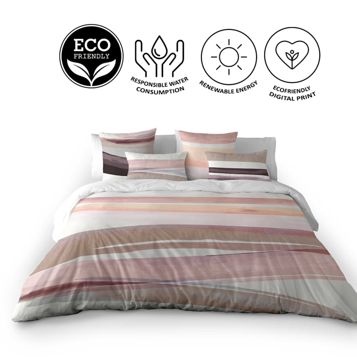 Icehome - Funda Nórdica Estampada - Cierre Solapa - 100% Poliéster Microfibra - Incluye 1/2 Fundas de Almohada - Nobe terra