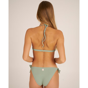 Top de bikini halter en tejido piqué